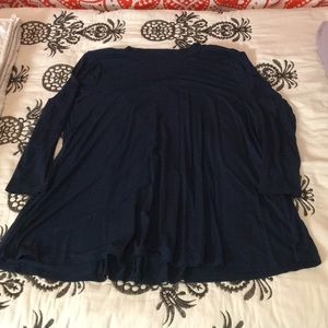 Teal trapeze top with back cutout